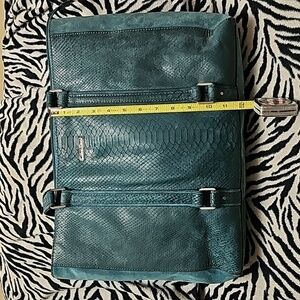 Calvin Klein teal snake embossed suede/leather bag GUC